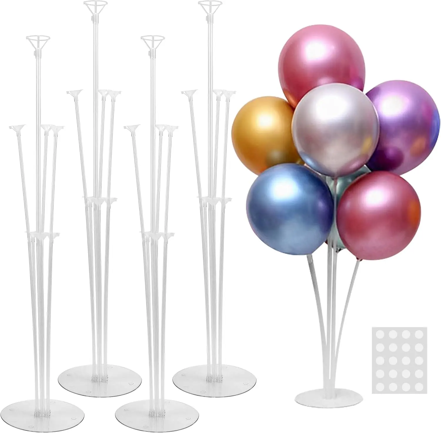 JOYYPOP 4 Sets Balloon Stand Kit For Table, Balloon Sticks with Base Birthday Graduation Party Decorations Wedding for Class of 2026 Graduation Party, Summer Party Decor & Event Setup, summerwins Mid Year Sale