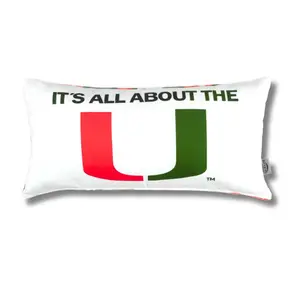 Miami Hurricanes Lumbar Pillow Cover - It's All About The U Pillow- Licensed Miami Hurricanes Home Decor