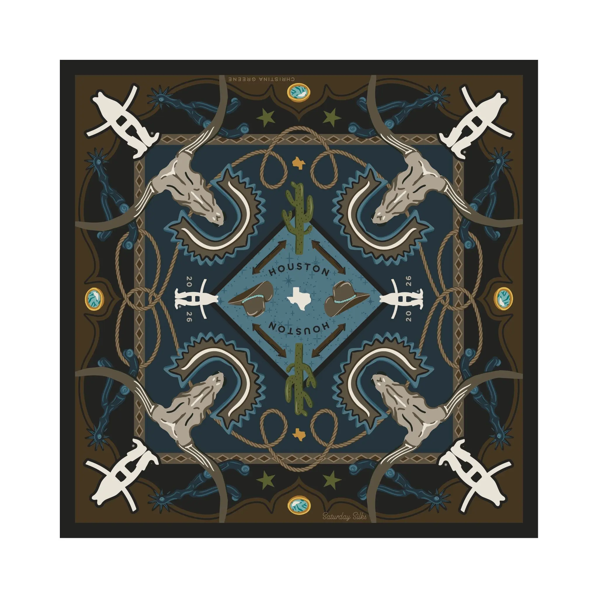 2026 Houston Rodeo Pocket Scarf - Christina Greene x Saturday Silks