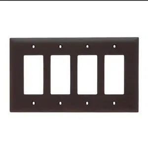 PASS & SEYMOUR 4-GANG STUDIO Decorator wall plate BROWN GFCI Switch AFCI