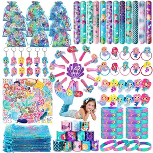 142pcs Multi-Item Party Favor Packs, Party Favors Assortment, Mermaid Party Favors For Girl, Mermaid Birthday Party Supplies, Decor Toys Kids Stationery Toy, Treasure Box Pinata Goodie Bag Stuffers