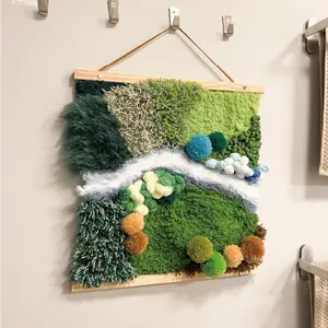 ChillFuzz DIY Moss Wall Art Kit Natural Preserved Moss Frame Handmade Greenery Decor for Home & Office Craft Set Green Latitude 37N
