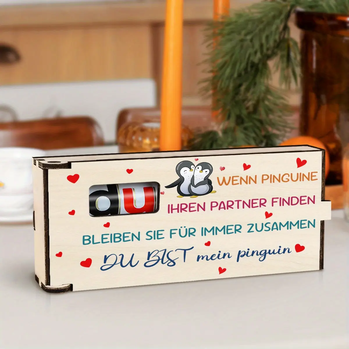 1pc/wooden chocolate gift box, with a romantic German theme and beautiful symbolism, suitable as a holiday or birthday gift for relatives, friends, and lovers on Thanksgiving, Christmas, New Year's Day, Valentine's Day, Mother's Day.