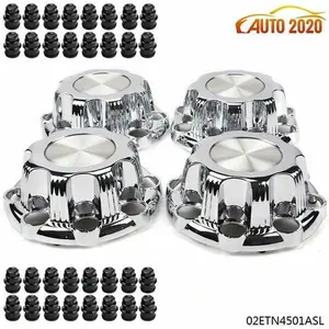 Chrome Wheel Hub Center Caps, 4Pcs 8-Lug Wheel Covers Fit for Silverado, Avalanche, Sierra (New), Wheel Cover Car Rims Car Accessories
