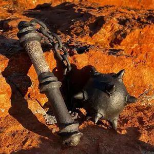 Warriors Flail Sculpture with Ceramic Chain - Decorative Ceramic sculpture - Ornaments