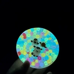 Remeltable Highland Glow Sensory Pad for ADHD & Anxiety Relief with Glow in the Dark Pony Beads and Cows in Remeltable Gel