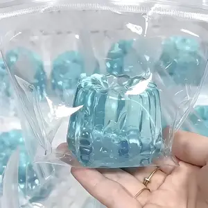 Squishy Blue Translucent Pudding Sticky Squeeze Toy Soft Pink Ice Cubes Fidgets Toy Anti-Stress Toy for Adults Hand Exercise