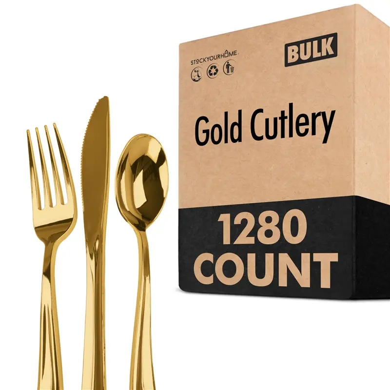 Gold Cutlery (1280 Pack) Gold Cutlery (1280 Pack)