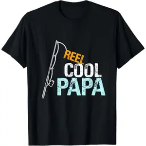 [100% Cotton] [100% Cotton]  Papa Gift From Granddaughter Grandson Reel Cool Papa T-Shirt T-Shirt For Men And Women