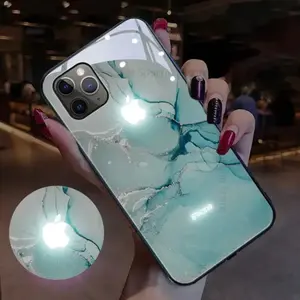 Light Up Phone Case Turquoise Blue Marble Aesthetic
