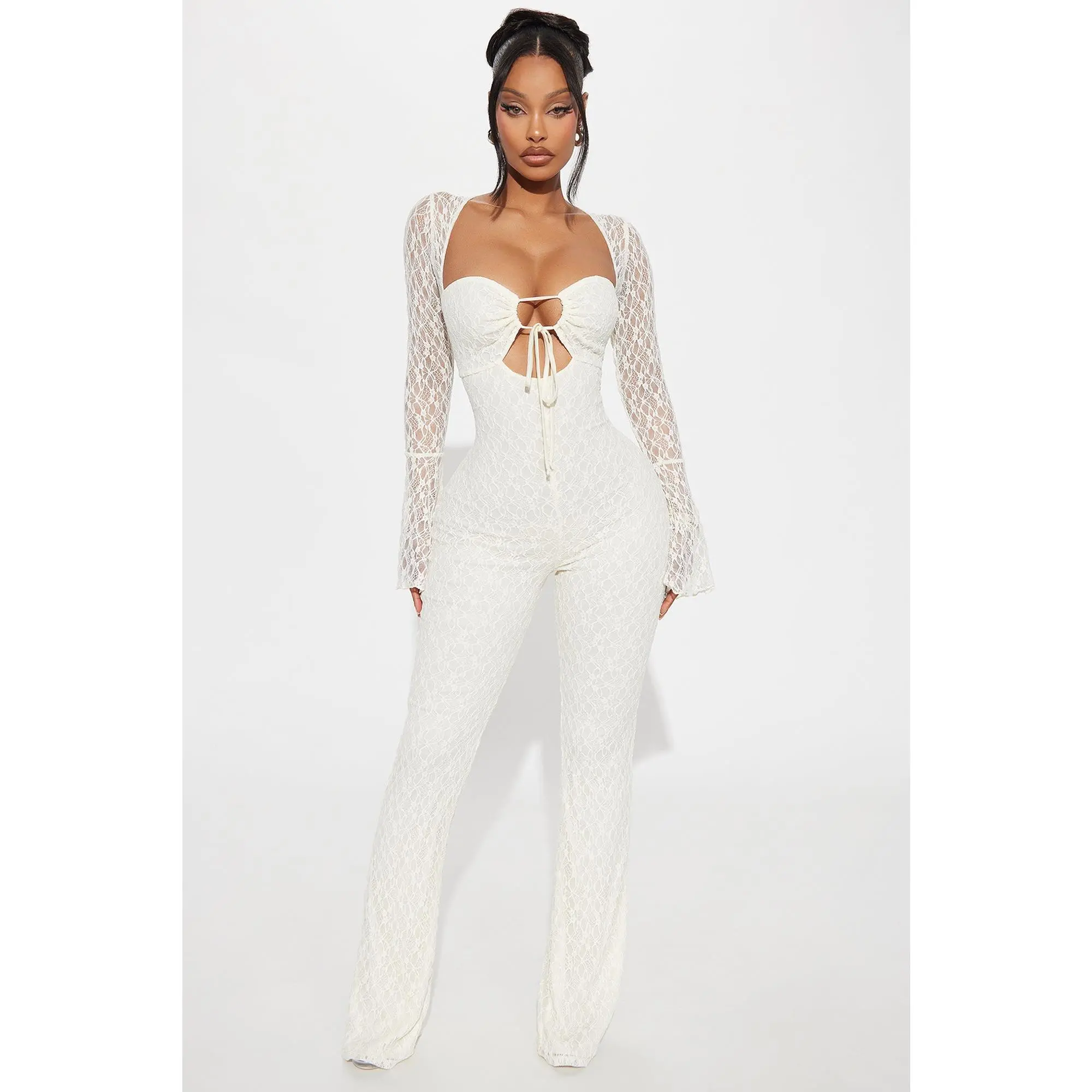 Saffron Lace Jumpsuit - Ivory