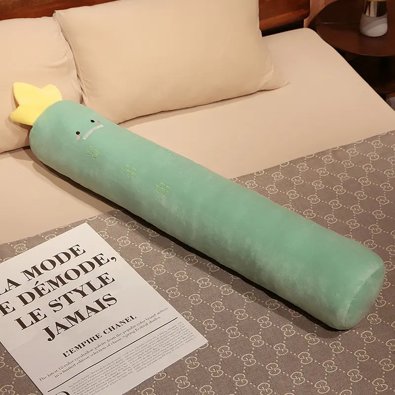 Back to School Dorm Plush Body Pillow, 4 Cute Styles Carrot Dinosaur Cactus Chili, 100cm Long Stuffed Bolster, Cozy Bed Pillow for Girls Teens