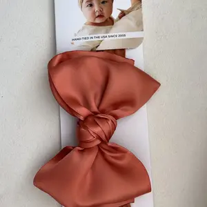 Baby Bling Satin FAB soft nylon/spandex wide headband with satin bow