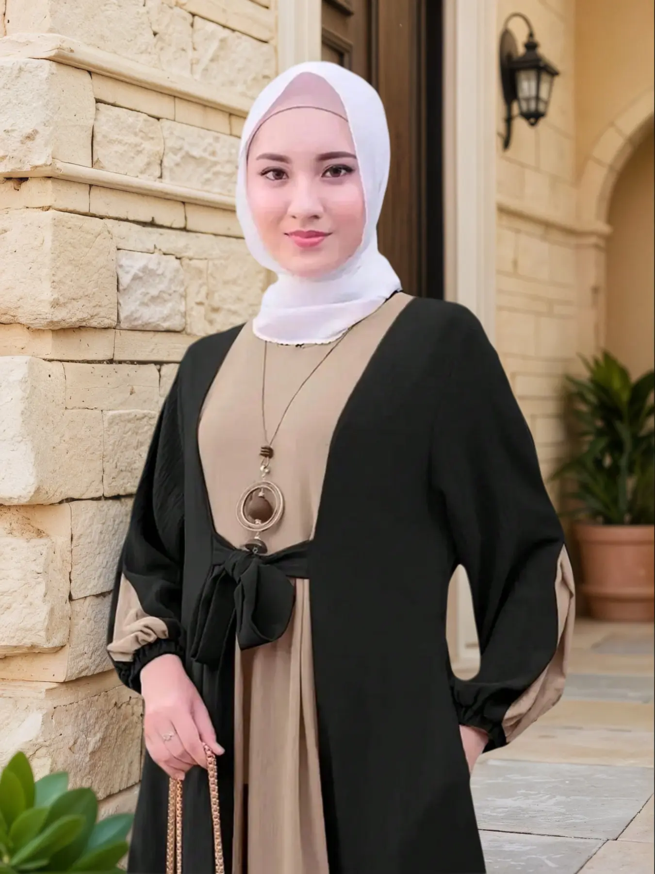 Fashion Colorblock Women's Arabic Traditional Elegant Dress, Long Sleeve Loose-Fitting Belted Design, All Seasons Modest Style, Muslim Women Gowns, Arabian Dress, Long Sleeve Dresses, Classy Modest Dresses - TikTok Shop Fashion Colorblock Women's Arabic Traditional Elegant Dress, Long Sleeve Loose-Fitting Belted Design, All Seasons Modest Style, Muslim Women Gowns, Arabian Dress, Long Sleeve Dresses, Classy Modest Dresses - TikTok Shop