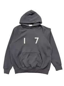 Iron Mens Oversized Hoodie Heavyweight Fleece Boxy Fit 1977 Print Streetwear Y2K Raglan Sleeve Pullover Sweatshirt