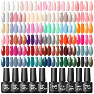 COSCELIA Gel Nail Polish Set with Base Glossy & Matte Top Coat Multicolored Long Lasting for All Seasons Nail Care Solution Gift Manicure