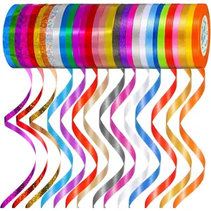 30 Rolls Curling Ribbons 1/5" Wide x 11 Yards 330 Yards Shiny Plastic Balloon Strings Metallic  Wrapping Ribbons for Wedding Birthday Graduation Party Decor(Classic Style,Mixed Colors)
