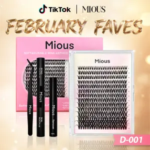 Mious D-001 With DIY Eyelashes Extension Kit Bond and Seal Eyelash Glue and Lash Remover Beginner Friendly Individual Lashes Waterproof and Long lasting Makeup For Girl  lash clusters kit waterproof lash clusters Cosmetic lashes clusters