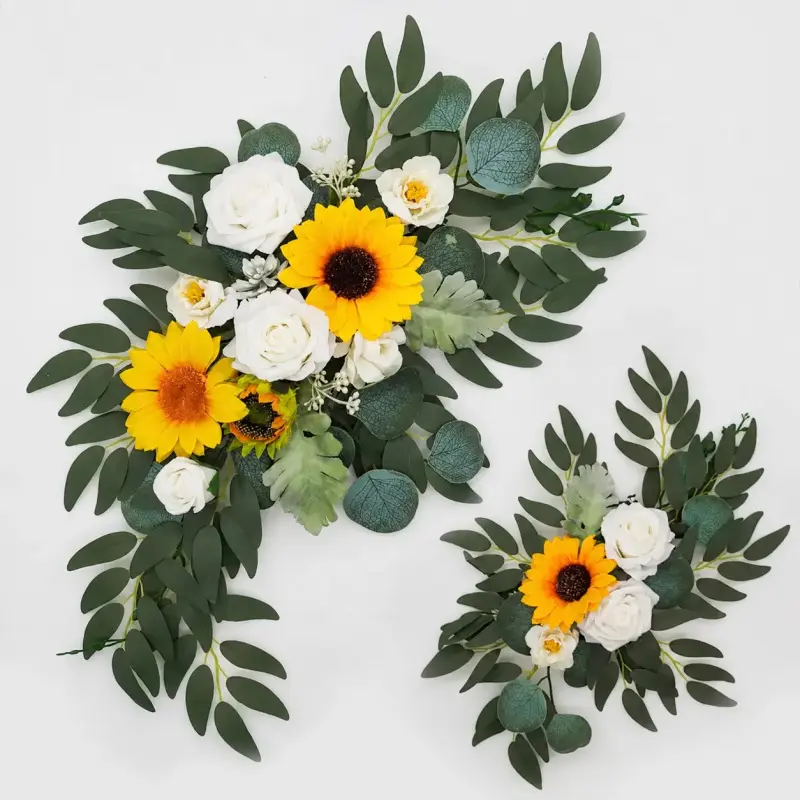 Realistic Sunflower Rose Arch Floral Decor, Wedding Artificial Flowers, Home & Garden Decoration, Perfect for Gifts