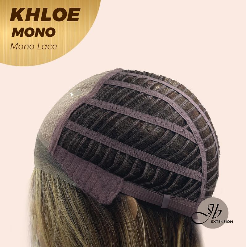 JBEXTENSION KHLOE MONO Monofilament Handmade Wig 6X5 Full Monofilament Hand Tied Top Wig 12 Inches Bob Cut Hazelnut Blonde Highlight Mono Lace Handmade Futura Fiber Wig With Anti-slip Silicone Strips Glueless Wig KHLOE MONO【BENDY EAR TABS】