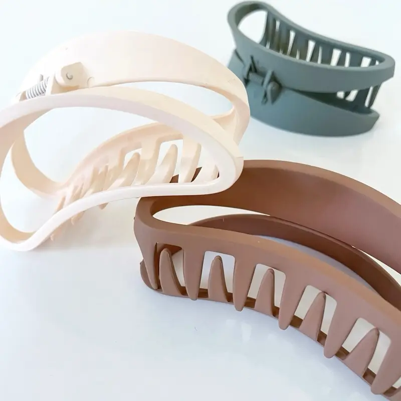 Neutral Matte Claw Clips for Thin, Medium, and Thick Hair - Cute Semicircle Designs for Women