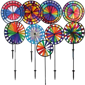 In the Breeze Wheel Spinner Colorful Mesmerizing Wind Spinner for Yards and Gardens Durable Counter Rotating Wheels Easy Assembly
