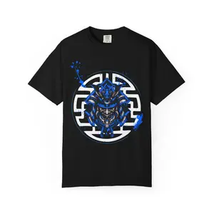 Blue Samurai Mask T-shirt | Scarlett Raid Graphic Tee