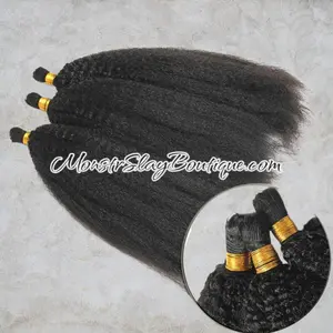 Kinky Straight Braiding Hair No Weft Yaki 100% Unprocessed Brazilian Remy Human Hair