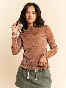 Bronze Mesh Layering Top