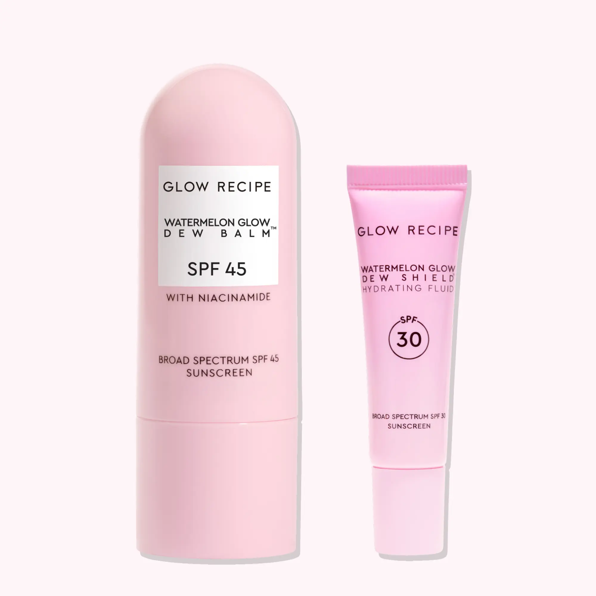Glow Recipe Watermelon Glow Sunscreen Duo, Hydrating Daily Facial Set with Hyaluronic Acid, SPF 30 Cream & SPF 45 Translucent Stick for a Dewy Finish, Moisturizer