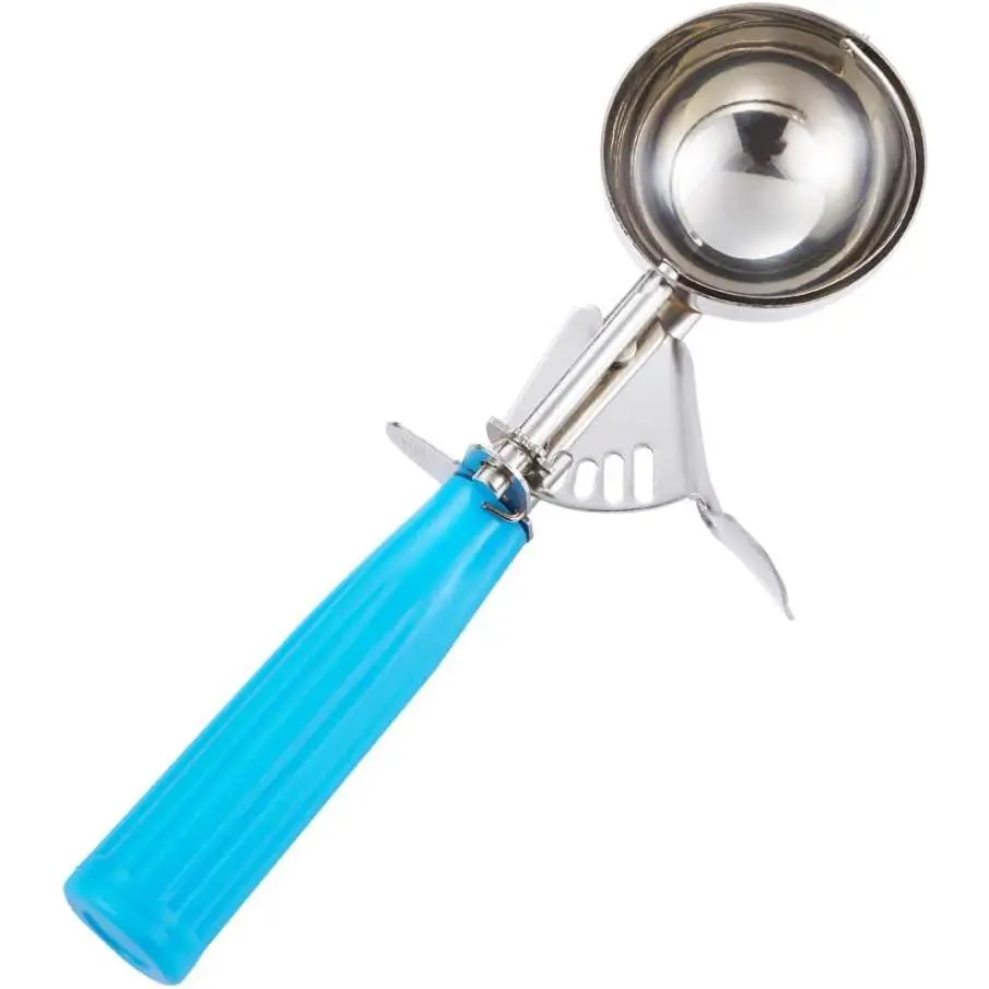 Portion Scoop - #16 (2 oz) - Disher, Cookie Scoop,  Scoop - Portion Control - 18/8 Stainless Steel, Blue Handle