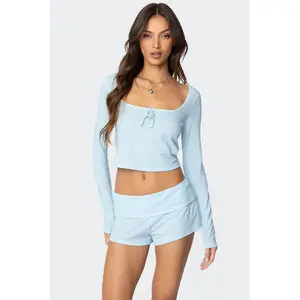 Lucilla Wide Neck Ribbed Top