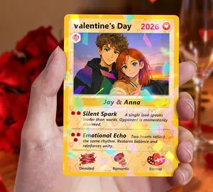 Personalized Pokemon Couple Anniversary Card, Custom Valentine's Day Gift for Couples, Anniversary Keepsake