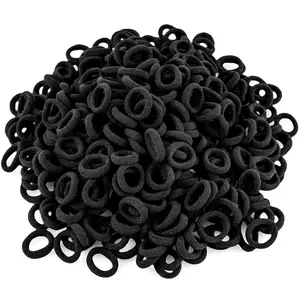 400 count  Hair Ties - No  Elastic Ponytail Holders, Soft Seamless Multicolor Hair Bands for  and Girls,  Hair Accessories (Black)