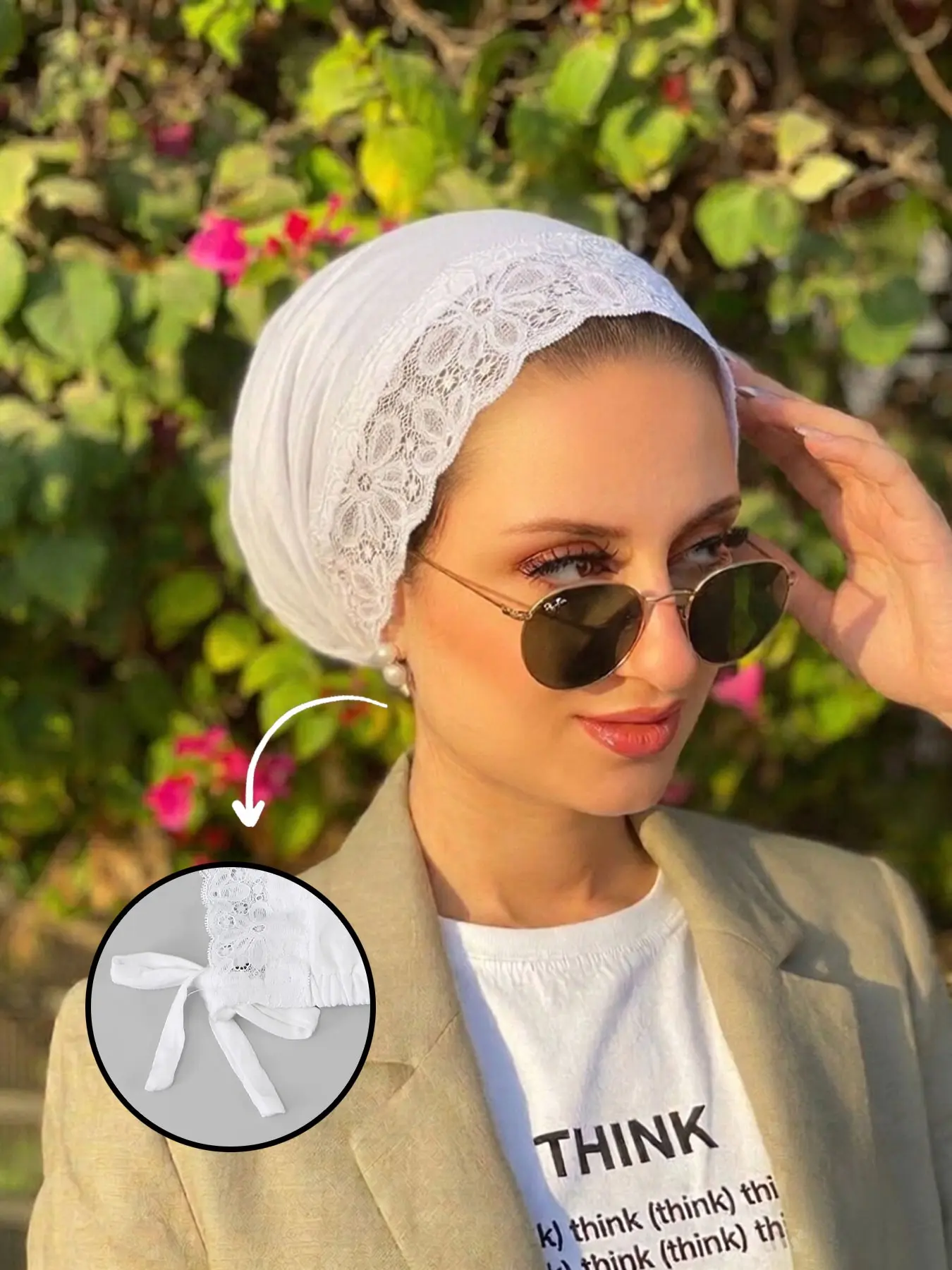 Women's Rhinestone Headscarf, Soft Modal Hijab, Lightweight Fashion Lace Sleep Cap, Breathable Comfort, Daily Use, Elegant Evening Style, Fashion Hair Scarves