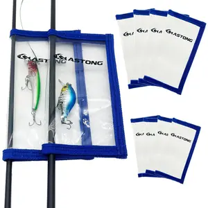 Clear PVC Fishing Lure Wraps 4/10 Pack See-through Lure Covers Durable Fishing Hook Bait Storage Protectors Keeps Children, Pets and Fishermen from Sharp Hook 2 Size (10Pcs(5M+5L), Blue)