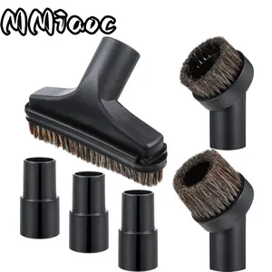6pcs Horsehair Vacuum Brush Head, 1.25'' 25mm and 36mm Shop Round Dust Brush Vacuum Hose 5.9 Inch Floor Attachment Brush Replacement with 1-1/4 To 1-3/8 Inch Adapter summerwins