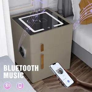 Smart Nightstands with Wireless Charging, USB Port, LED Lights and Speaker
