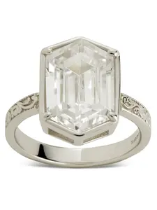 Sterling Silver Hexagon Bezel Ring Sterling Silver Hexagon Bezel Ring