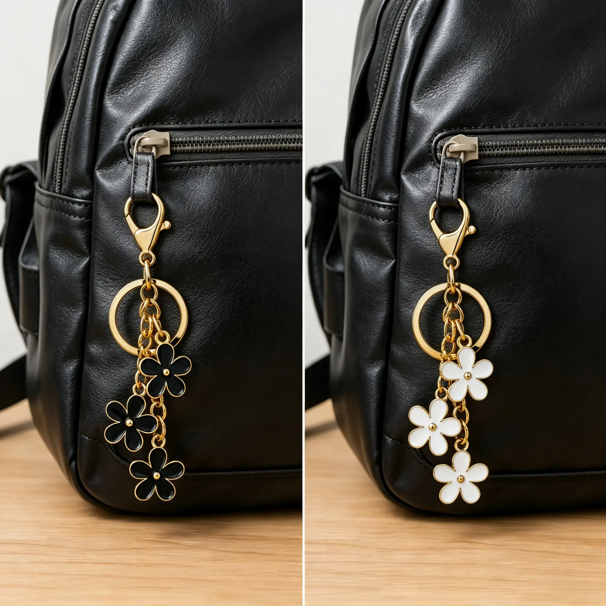 Alloy Flower Motif Keychain Charm, Casual Unisex Fashion Accessory for Bag-Car Key Decoration, Keychains for Women, Ideal Fall Birthday Gift, Durable