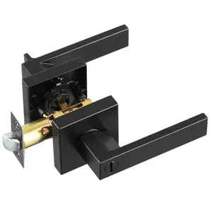 VEVOR Privacy Door Handle 1 PC Matte Black Square Door Lever Interior Reversible Lever