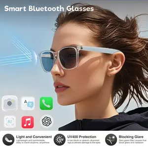 AI Smart Bluetooth-compatible Glasses Touch Control Music Call Multi-Lens Options, Ideal for Office Outdoor Use, Plastic Frame, Lithium Iong Battery Wearable