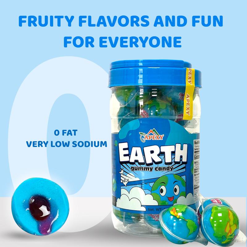 Apexy Eyeball Gummies - with Fruity Liquid Center 11.42oz Eyeball Candy for Halloween, Birthday, Trick Or Treat, Party Candy -Jelly Filled Gummies, Fat Free, Nut Free. 11.42oz (Planet) Snack Soft Bonbon Sweet Chewy