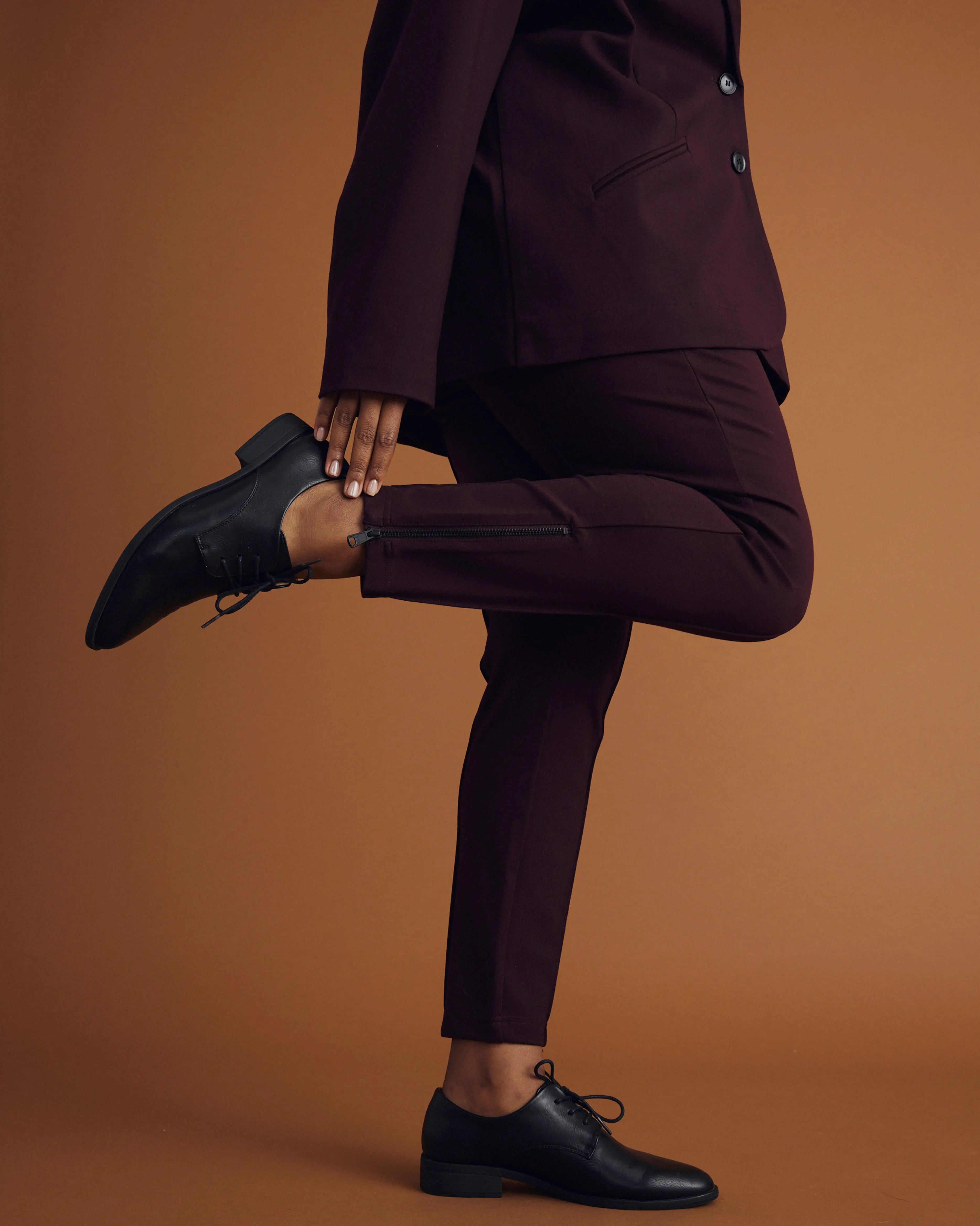 Ponte Pants for Women & Girls | Moro Style Midweight Ponte Dress Pants with Discreet Pockets & a Polished Look, Flat, Bottom, Soft, Black Pants