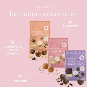 BOOBIE* Superfoods Lactation Cookie Bites Variety Pack - Increase Breastfeeding Milk Supply - Birthday Cake + Chocolate PB + Brownie Fudge | Vegan, Gluten-Free, Dairy-Free, Soy-Free, Plant-Based Protein, Non-GMO, Kosher - 3 packs