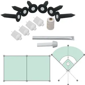 Field Lining Kit for Baseball & Football with Heavy Duty 638' Twine & Sockets for Creating a Plumb Reference Line to Align Pitcher's Mound