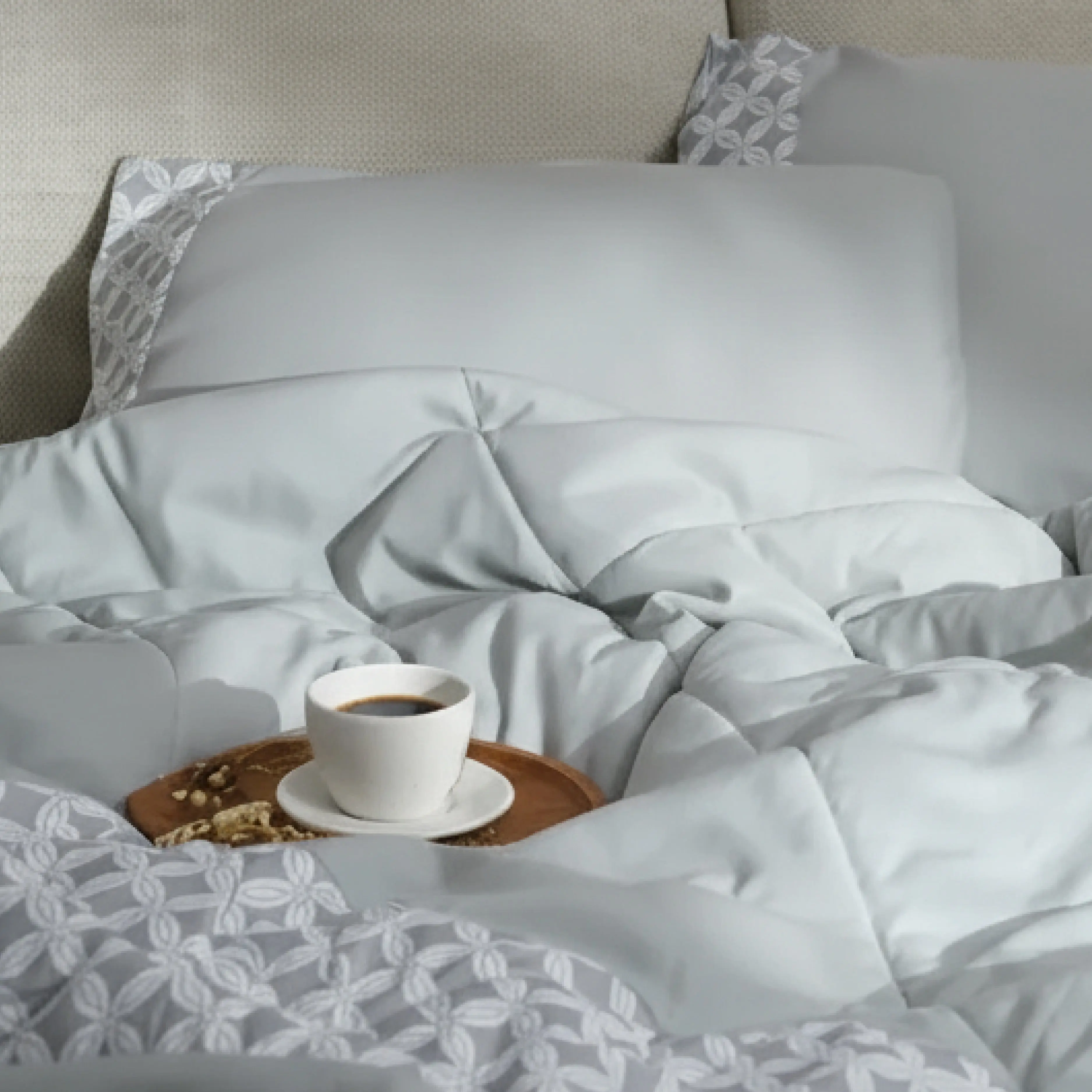The 3-Piece Retreat Comforter Set - Silver Mist