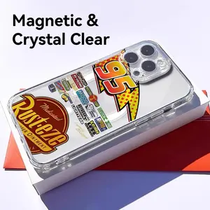 L-Lightning M-McQueen 95 Cars Cartoon movie Phone Case for iPhone 17 16 15 14 13 12 11 Pro Max Plus Clear Magnetic Phone Case – Anti-Yellow For MagSafe Slim & Lightweight Precision Cut Camera Protection, Shockproof Scratch-Resistant Transparent Case