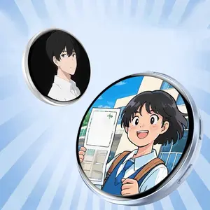 2026 Viral Anime Smart LED Badge | Customizable Photo Video Pin | Otaku Merch | Smart Touch Screen Anime Pin | Trendy Collectible Gift | Anime Fan Must-Have | Smart LED Pin for Students, Fans & Idols