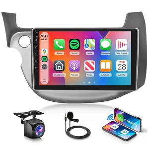 4 Core+64G Android 15 Car Stereo for Honda Fit 2008-2013 with Wireless Carplay Android Auto, 10.1 Inch Touch Screen Radio Support GPS/ 5G WiFi/Bluetooth/SWC+Backup Camera fathersdaygift